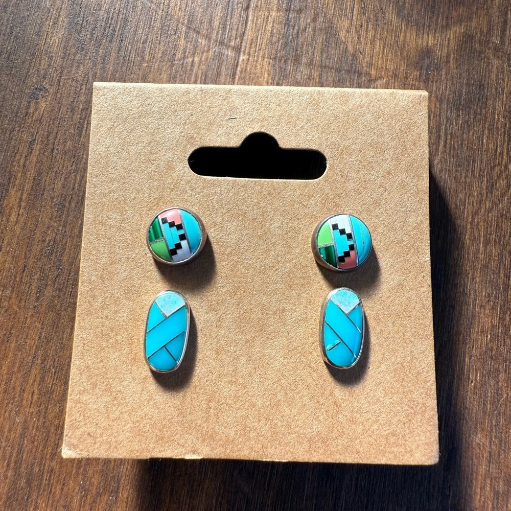 Authentic Native American Precious Stone Earring … - image 1